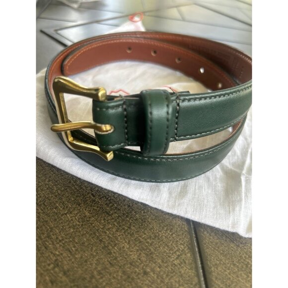 Vintage y2k Coach ladies belt deep green leather size small style 3911 RARE - Picture 4 of 8